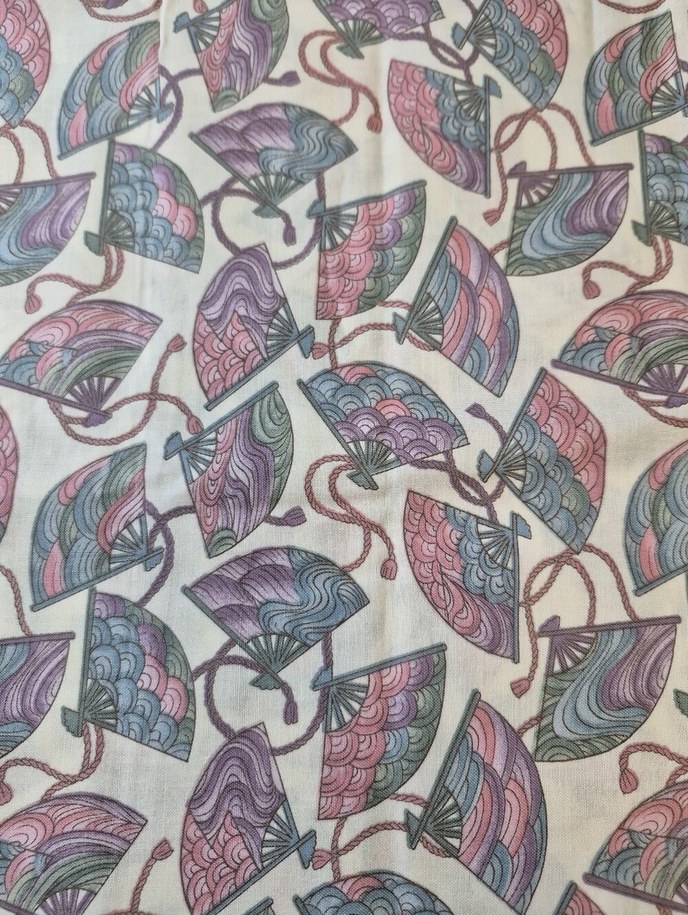 Hoffman California Fabrics Wood Block Prints Fan Design 23x43”